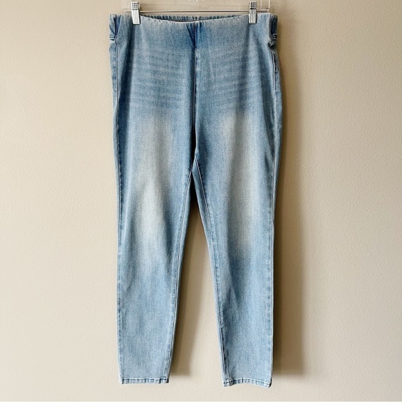 Soft Surroundings The Ultimate Denim Pull-On Skinny Jeans Light Blue Wash Medium - Picture 1 of 9